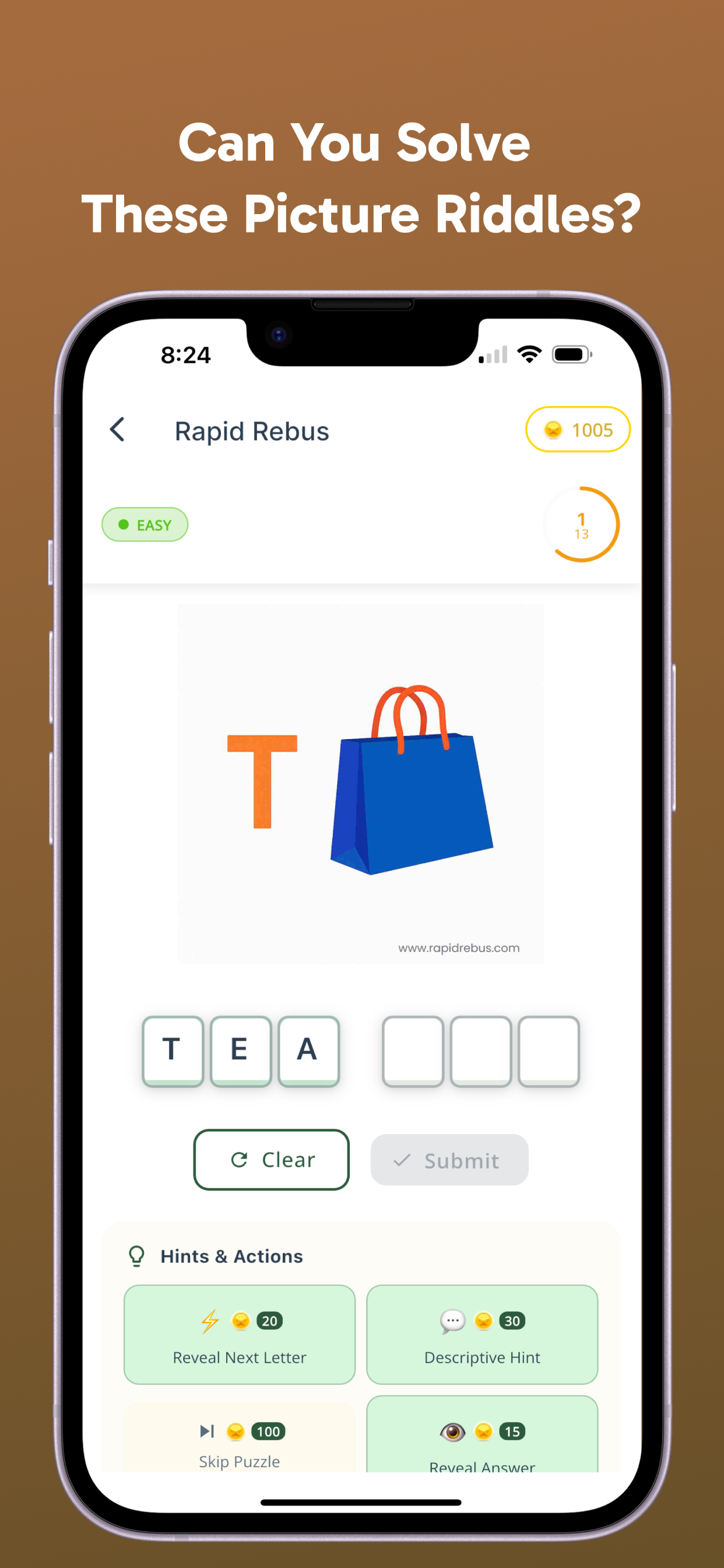RapidRebus home screen